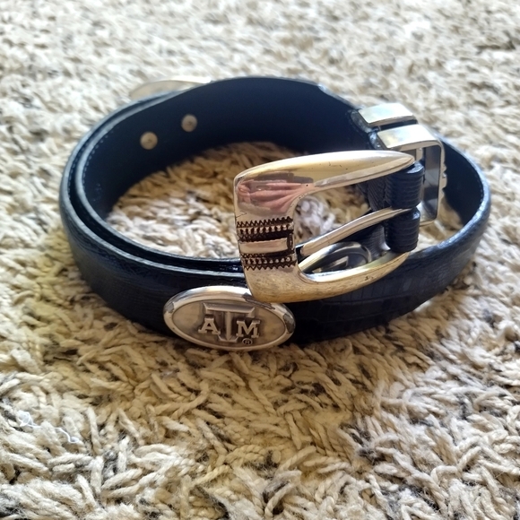 Texas A&M Zepplin Crocodile Concho Black Belt Sz 34 - Picture 1 of 6